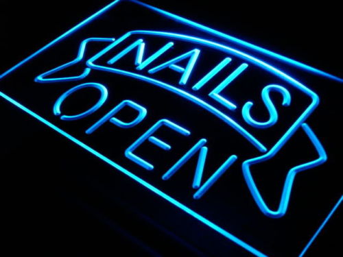 Nails Open LED Light Sign